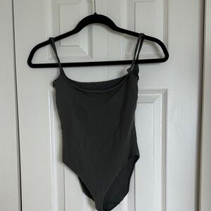 SKIMS Charcoal Spaghetti Strap Bodysuit